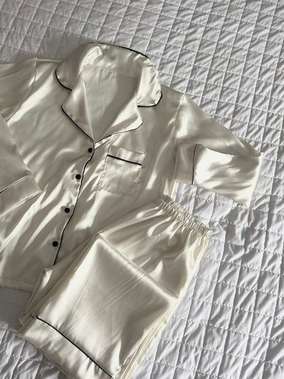 CAMISERO LARGO NATURAL - SATEN- 