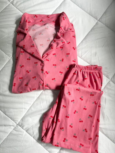 CAMISERO LARGO CHERRY CORAL  -MORLEY ESTAMPADO-