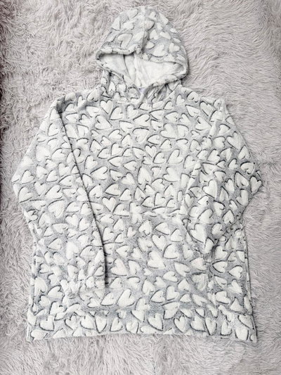 MAXI BUZO POLAR SOFT CORAZONES - GRIS -