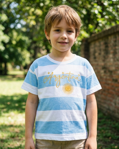 REMERA ARGENTINA KIDS SOL DE MAYO - CELESTE - 