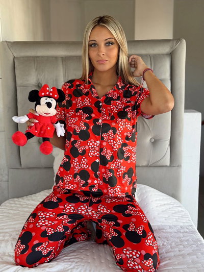 CAMISERO LARGO MINNIE SILUETA -MODAL SOFT-