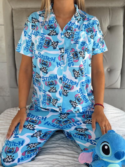CAMISERO LARGO STITCH COW -MODAL SOFT-