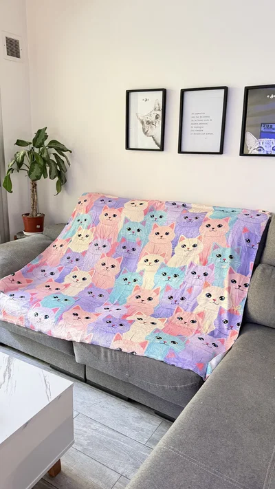 MANTA POLAR SOFT GATITOS