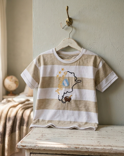 REMERA ARGENTINA KIDS MAPA - BEIGE - 