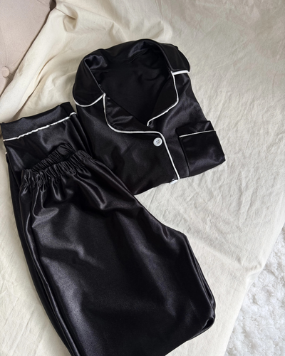 CAMISERO SATEN PREMIUM - NEGRO -