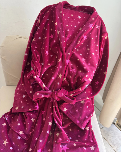 BATA PLUSH - BORDO ESTRELLAS - 
