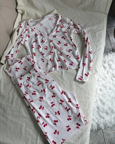 PIJAMA PILI - CHERRY BLANCO -