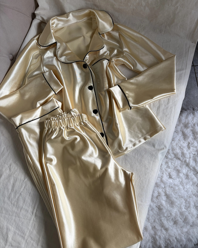 CAMISERO SATEN PREMIUM - CHAMPAGNE -