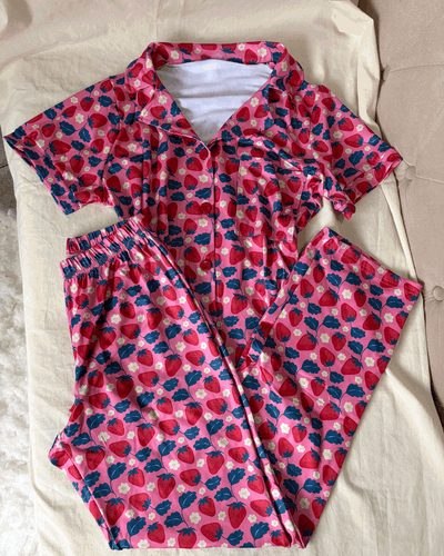 CAMISERO LARGO FRUTILLAS - MANGA CORTA -