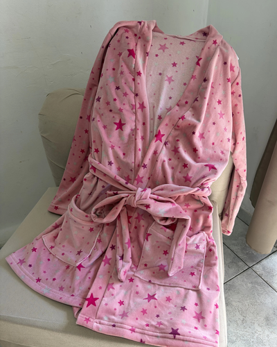 BATA PLUSH - ROSA ESTRELLAS - 