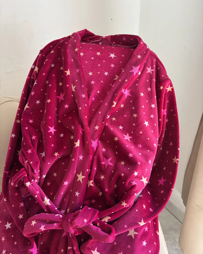 BATA PLUSH - BORDO ESTRELLAS - 