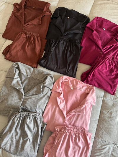 CAMISERO LARGO ROSA LISO - MODAL SOFT- 
