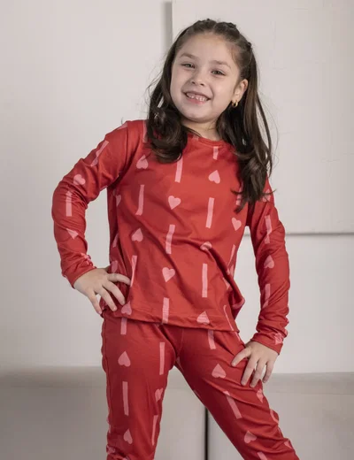 FULL PRINT LARGO ROJO CORAZONES - KIDS -