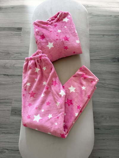 CONJUNTO POLAR SOFT - ESTRELLAS ROSA -