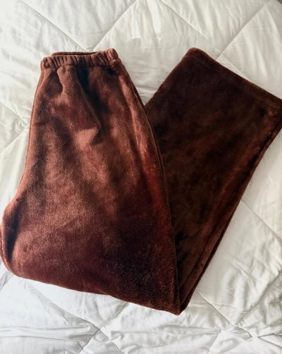 PANTALON BAGGY POLAR SOFT  - CHOCOLATE -
