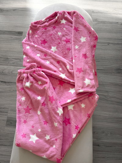 CONJUNTO POLAR SOFT - ESTRELLAS ROSA -