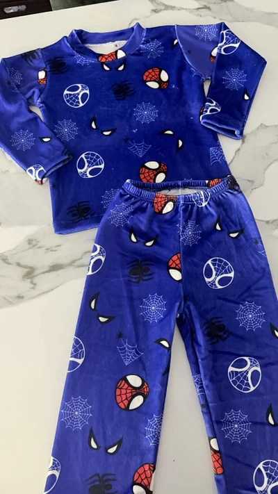 CONJUNTO PLUSH KIDS - SPIDERMAN AZUL -