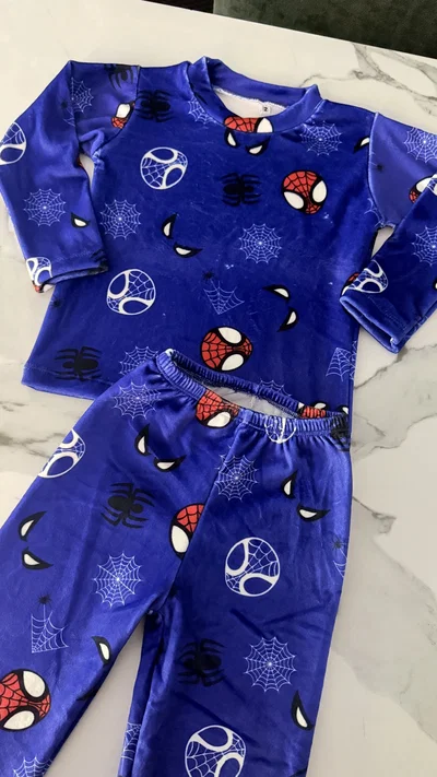 CONJUNTO PLUSH KIDS - SPIDERMAN AZUL -