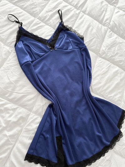 CAMISOLIN ACETATO AZUL 