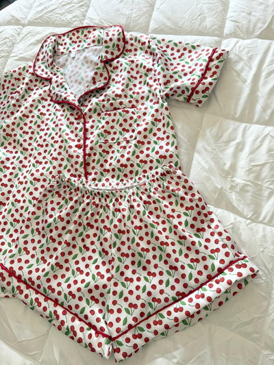 CAMISERO CORTO CHERRY -SATEN-
