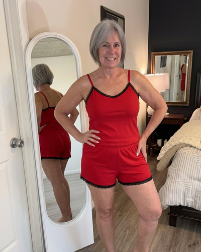 PIJAMA CORTO MORLEY LISO ROJO