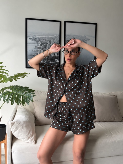 CAMISERO CORTO SATEN ESTAMPADO ALELI
