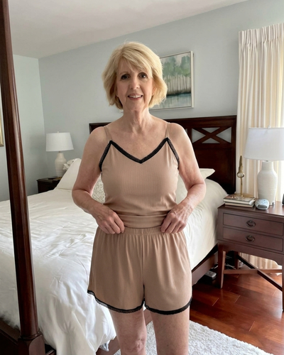 PIJAMA CORTO MORLEY LISO BEIGE