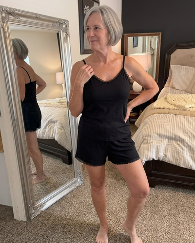 PIJAMA CORTO MORLEY LISO NEGRO