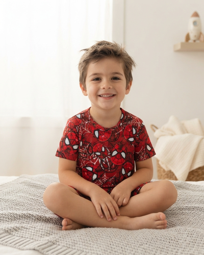 CORTO FULL PRINT KIDS - SPIDERMAN ROJO -