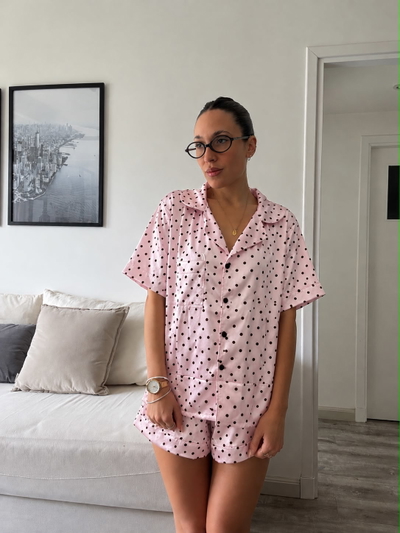 CAMISERO CORTO SATEN ESTAMPADO YULI