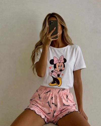 PIJAMA ANIMADO ROULETTE MINNIE ROSA