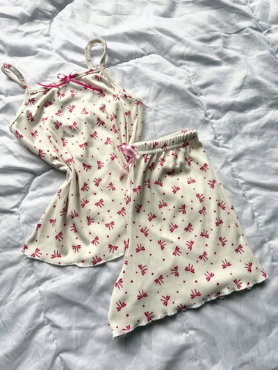 PIJAMA MORLEY ESTAMPADO - MOÑOS BEIGE - 