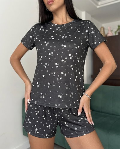 PIJAMA CORTO NEGRO ESTRELLAS