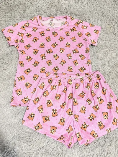 PIJAMA CORTO ROSA OSITOS