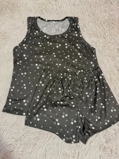 PIJAMA CORTO MUSCULOSA NEGRO ESTRELLAS