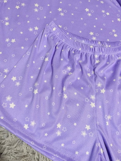 PIJAMA CORTO MUSCULOSA LILA ESTRELLAS