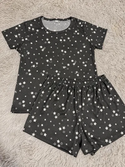 PIJAMA CORTO NEGRO ESTRELLAS
