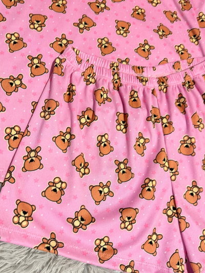 PIJAMA CORTO MUSCULOSA ROSA TEDDY
