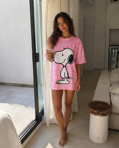 REMERON ANIMADO SNOOPY ROSA
