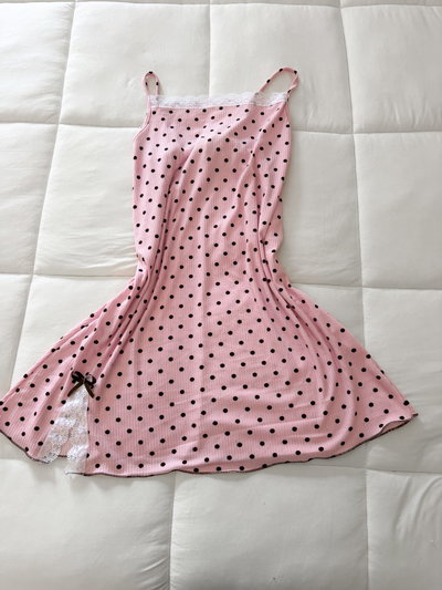 CAMISOLIN MORLEY ESTAMPADO ROSA LUNARES