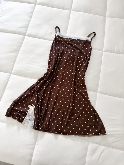 CAMISOLIN MORLEY ESTAMPADO CHOCOLATE LUNARES