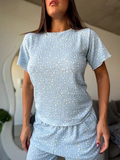 PIJAMA HAWAI - CELESTE - 