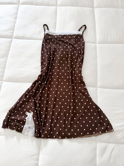 CAMISOLIN MORLEY ESTAMPADO CHOCOLATE LUNARES