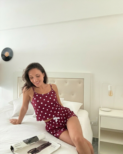 PIJAMA CORTO FULL PRINT - LUNARES BORDO - 