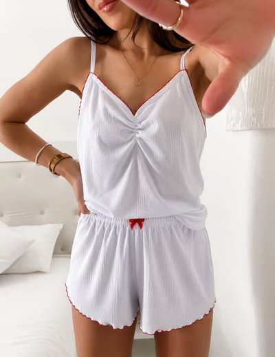 PIJAMA JACKARD - BLANCO -