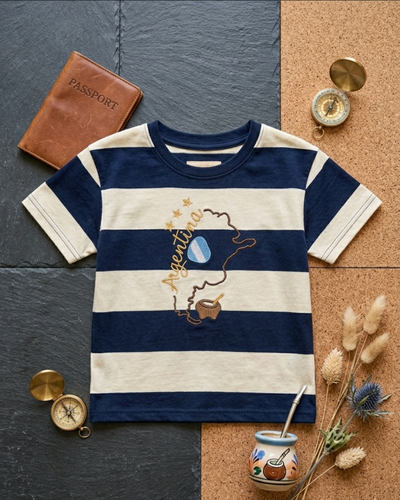 REMERA ARG AZUL KIDS MAPA