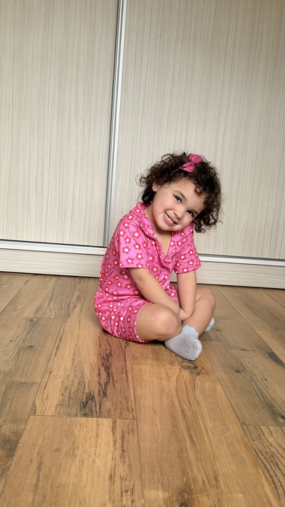 CAMISERO CORTO KIDS - FUCSIA MARGARITA  -