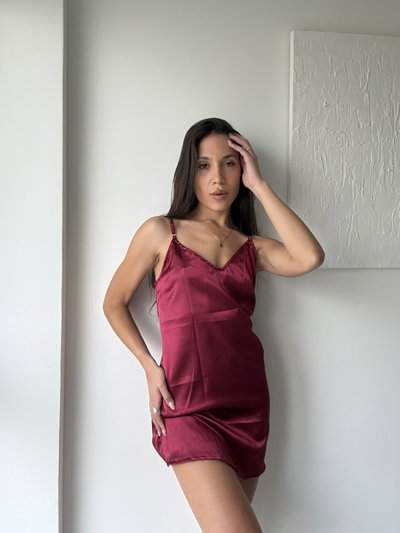 CAMISOLIN SATEN BORDO