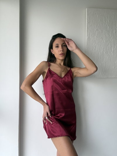 CAMISOLIN SATEN BORDO