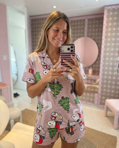 CAMISERO CORTO MODAL - SNOOPY NAVIDAD -
